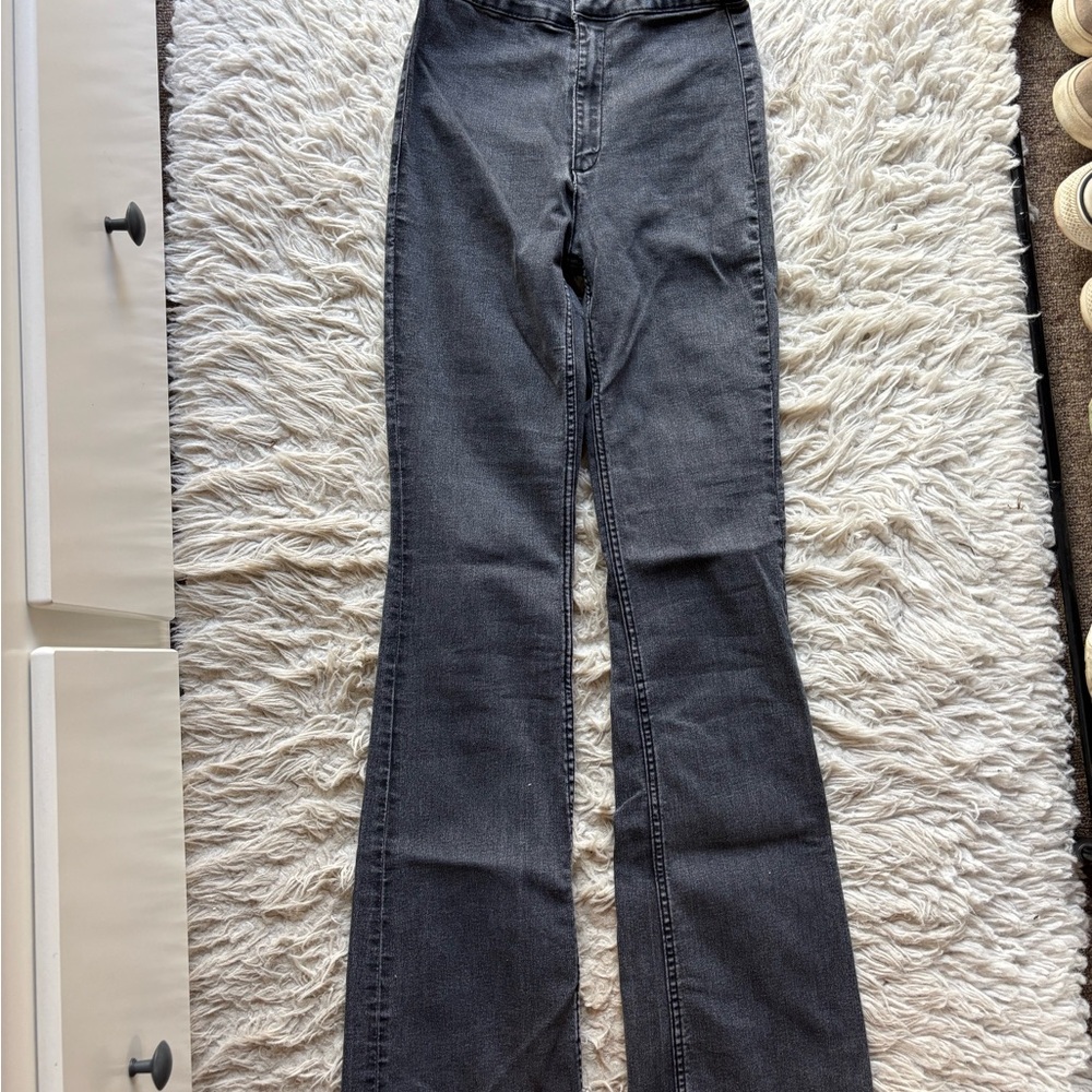 Zara Dark Gray / Black Flare Jeans